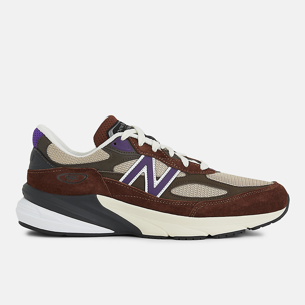 New Balance Made in USA 990v6 Shoes Rich Oak with Cosmic Grape